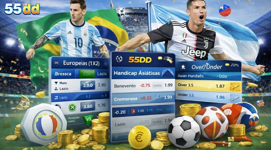 Aposte à vontade sem limites com muitos tipos de odds