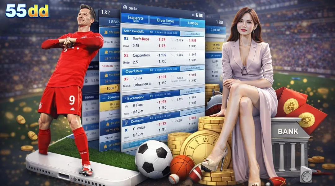 Tabela de odds de partidas na plataforma Esporte 55DD